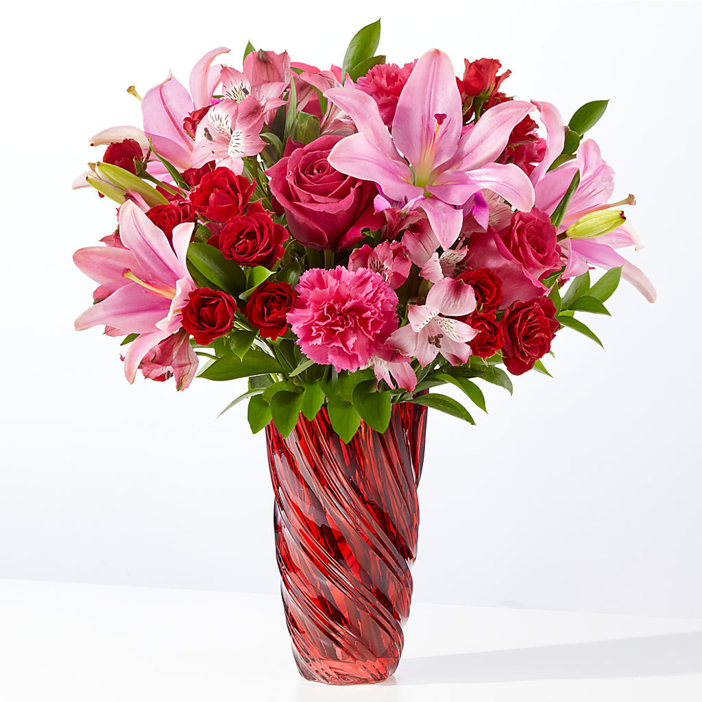 In Love Bouquet with Luxe Swirl Vase – De Santis Florist Inc, Columbus OH