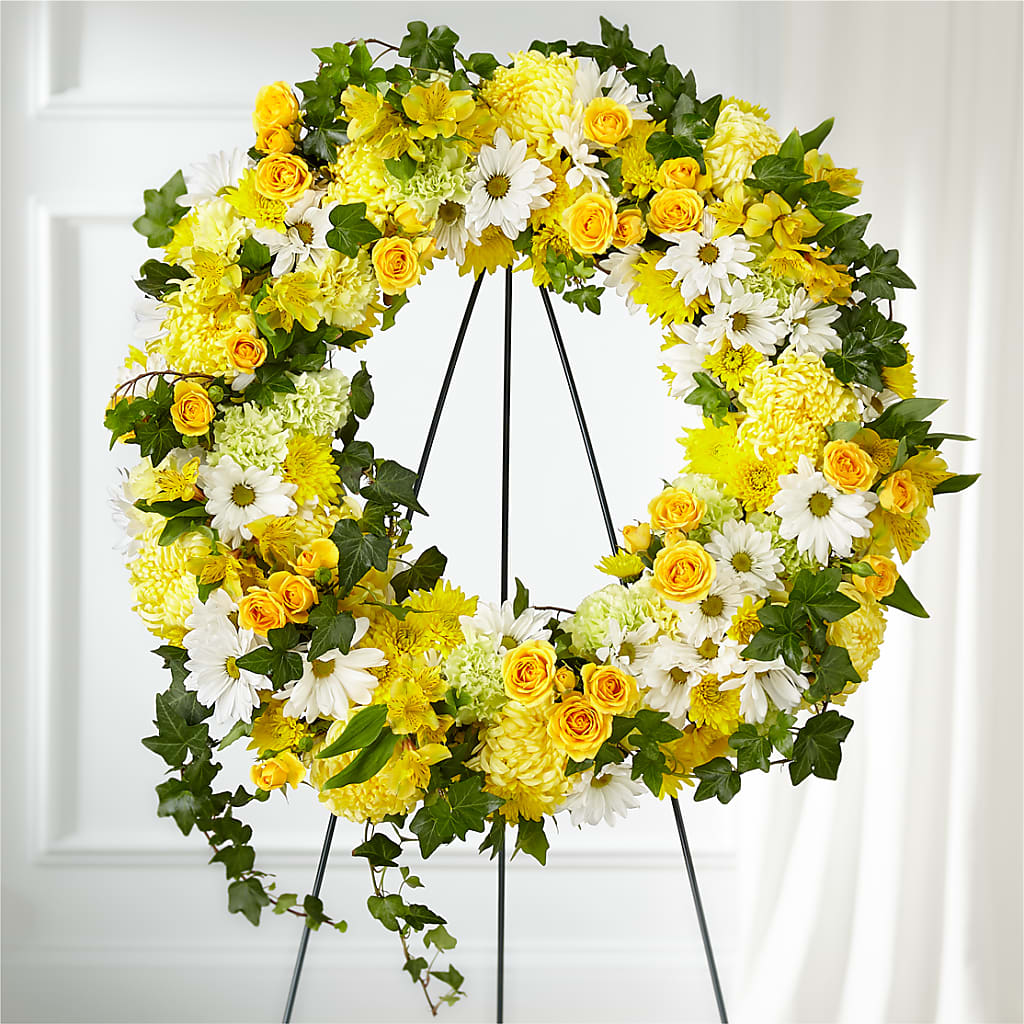 Golden Remembrance Wreath – De Santis Florist Inc, Columbus OH