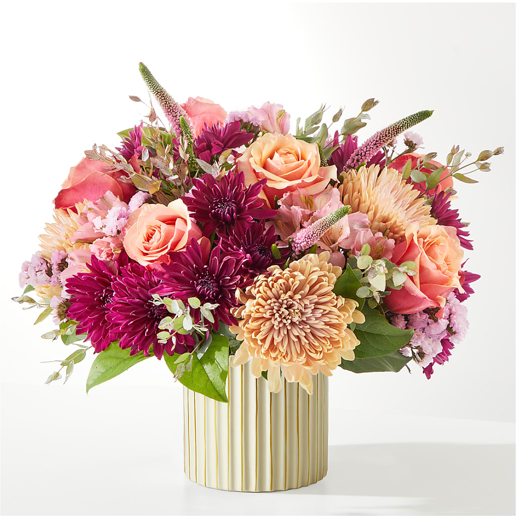Berry Cobbler Bouquet with Ivory Vase – De Santis Florist Inc, Columbus OH