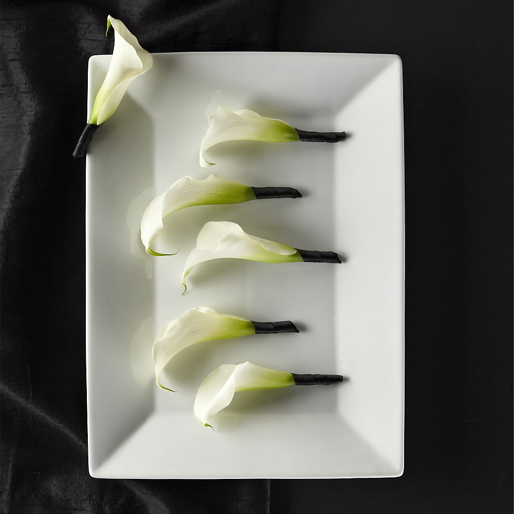 mini calla lily flower arrangement Calla Lily Promise Boutonniere – white/black flower arrangement | Columbus, OH