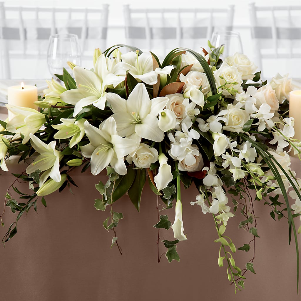 White Linen Arrangement – De Santis Florist Inc, Columbus OH