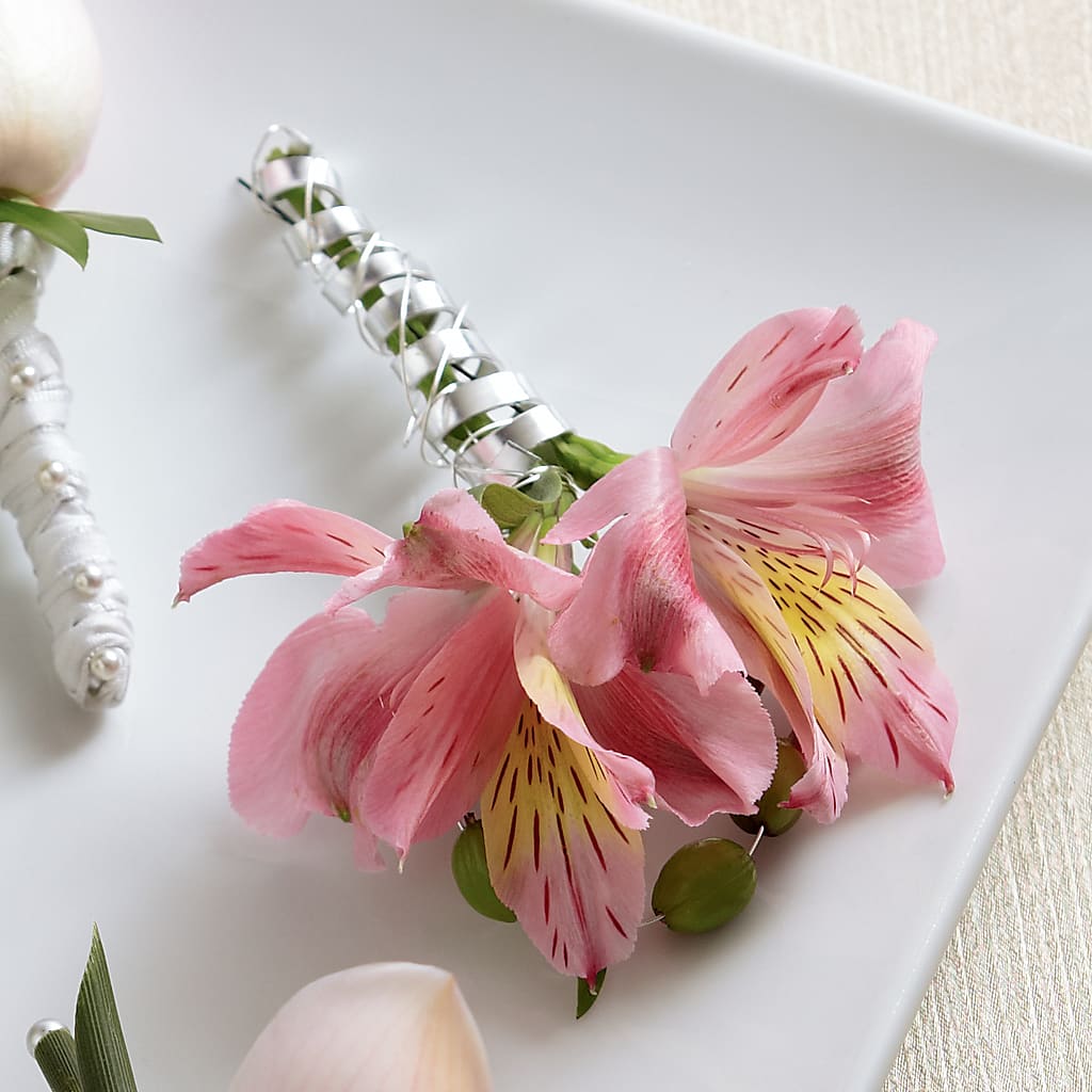 Pink Peruvian Lily Boutonniere – De Santis Florist Inc, Columbus OH