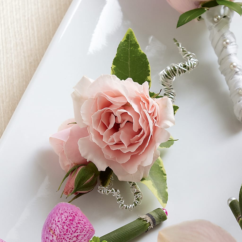 Pink Spray Rose Boutonniere – De Santis Florist Inc, Columbus OH