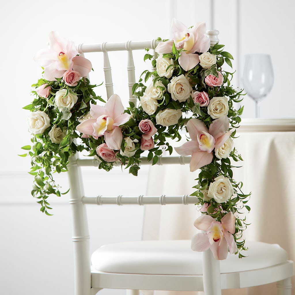 Orchid Rose Chair Décor – De Santis Florist Inc, Columbus OH