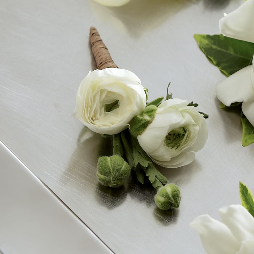 White Ranunculus Boutonniere – De Santis Florist Inc, Columbus OH