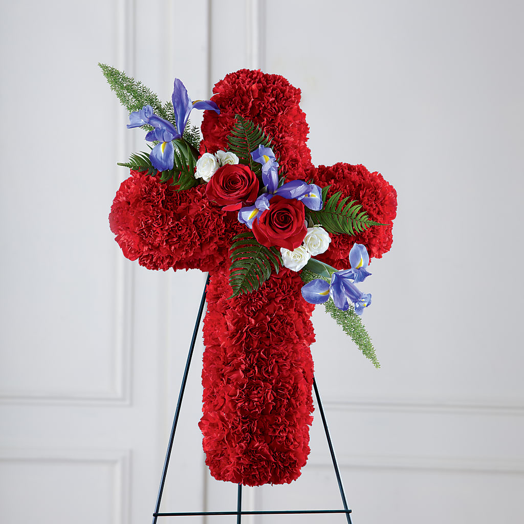 Faithful Hero Floral Cross –  De Santis Florist Inc, Columbus OH