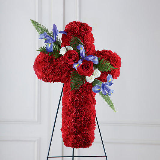 Faithful Hero Floral Cross –  De Santis Florist Inc, Columbus OH
