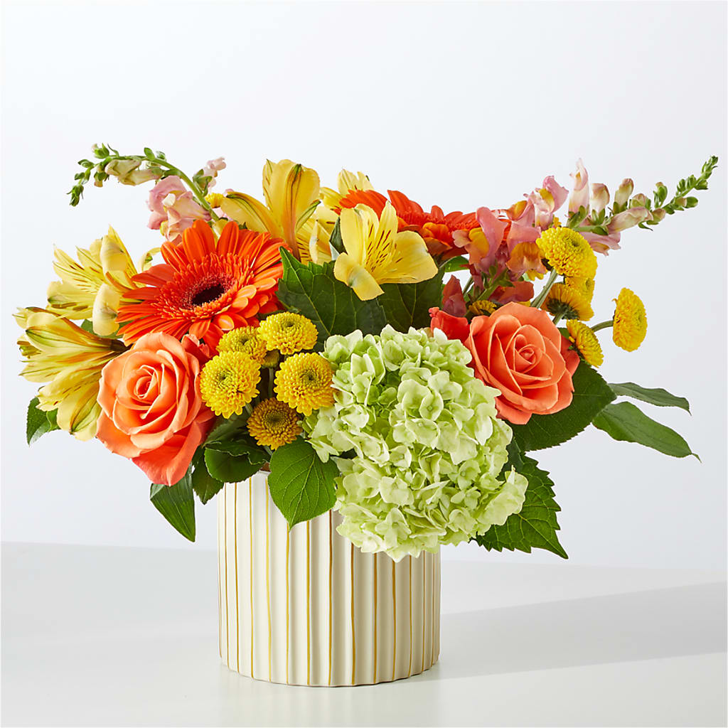 Autumn Sunshine Bouquet with Ivory Vase –  De Santis Florist Inc, Columbus OH