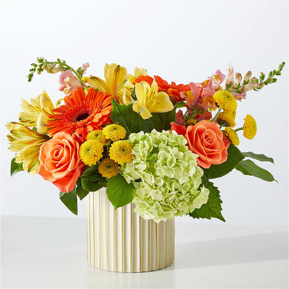 Autumn Sunshine Bouquet with Ivory Vase –  De Santis Florist Inc, Columbus OH