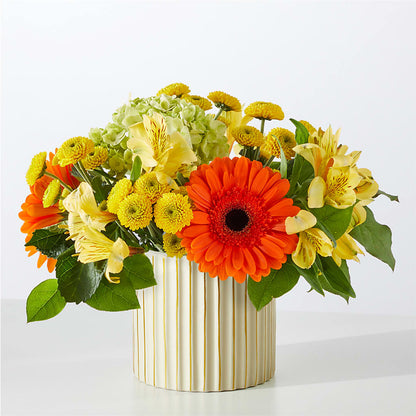 Autumn Sunshine Bouquet with Ivory Vase –  De Santis Florist Inc, Columbus OH