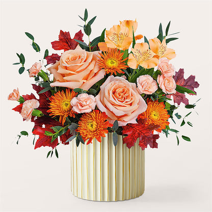 Spiced Latte Bouquet with Ivory Vase –  De Santis Florist Inc, Columbus OH