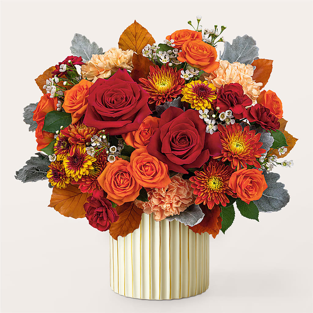 Merlot Bouquet with Ivory Vase –  De Santis Florist Inc, Columbus OH