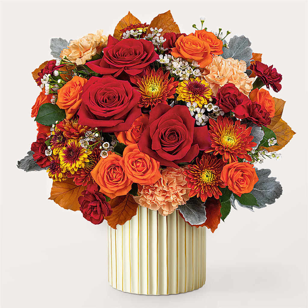 Merlot Bouquet with Ivory Vase –  De Santis Florist Inc, Columbus OH